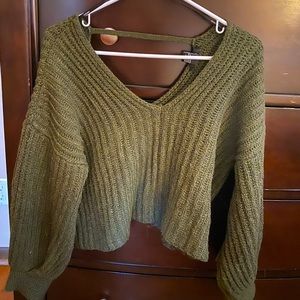 Green Crop Sweater